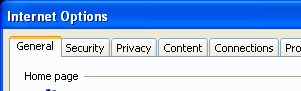 Internet Explorer 8 Internet Options General Tab for clearing browser cookies