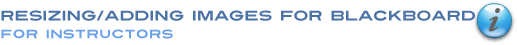 Resizing and Adding Images for Blackboard
