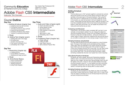 Heartland Community College Community Education Course: Adobe Flash CS5 Professional Intermediate handout (PDF)