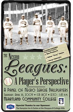 Negro Leagues: A Player's Perspective panel presentation poster (2009)