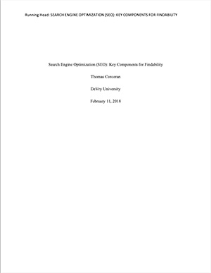 Search Engine Optimization (SEO): Key Components for Findability Research Paper by Tom Corcoran
