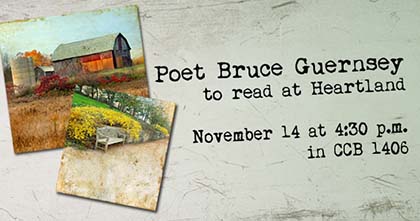 Poetry reading by Poet Bruce Guernsey Announcement Design