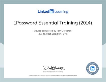 Lynda.com 1Password Fundamentals Course (2014)