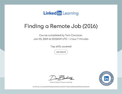 LinkedIn Learning Finding a Remote Job Course (2016)