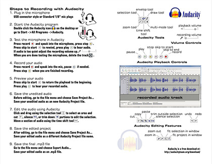 Heartland Community College Community Tech Tuesdays Workshop: Podcasting with Audacity Handout (PDF)