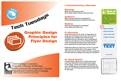 Heartland Community College Community Tech Tuesdays Workshop: Graphic Design Principles Handout (PDF)