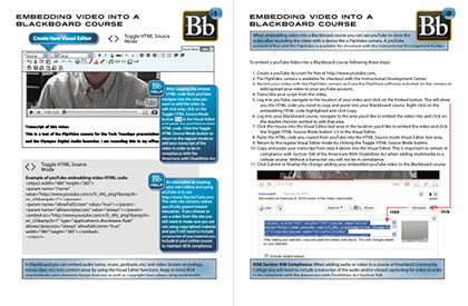 Heartland Community College Community Tech Tuesdays Workshop: Adding Video to a Blackboard Online Course Handout (PDF)