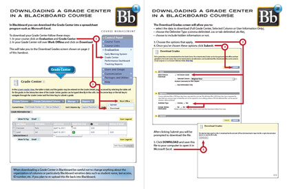 Downloading a Grade Center in a Blackboard Course Handout (PDF)