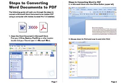 Converting a Microsoft Word 2007 Document to an Adobe PDF Document Handout (PDF)